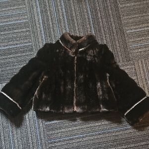Elegant Faux Fur Rhinestoned Teddy Jacket